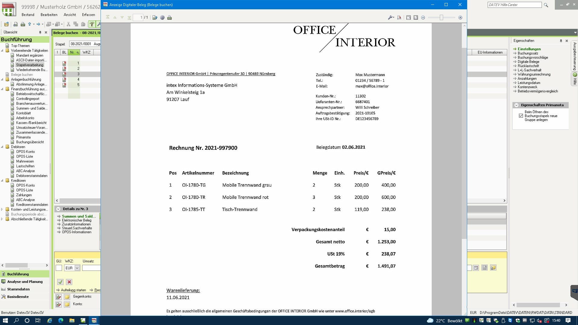 Stapelverarbeitung intex Connector