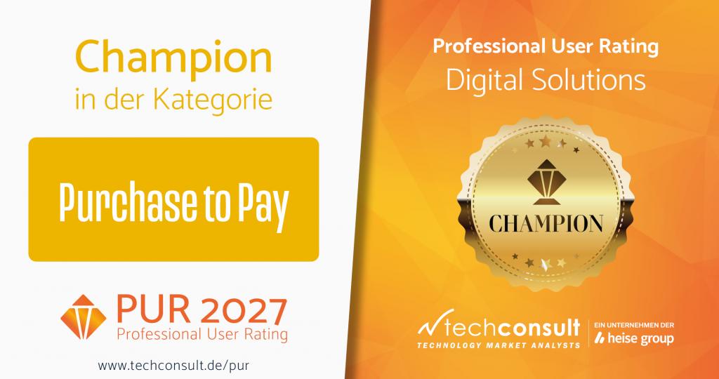 Mehrfacher Champion in der Kategorie Purchase-to-Pay Software: von 2025 - 2027
