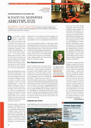 Getränke Ziegler nutzt das intex DMS & Archiv erfolgreich.